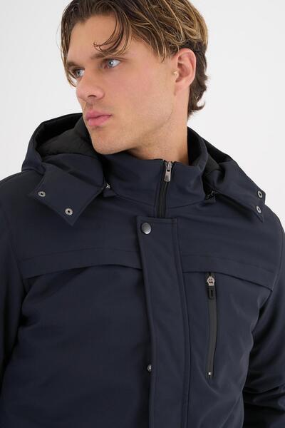 SİVAİST Ανδρικό παλτό με κουκούλα με αποσπώμενο καπάκι, 100% αδιάβροχο και αντιανεμικό, με επένδυση από γούνα