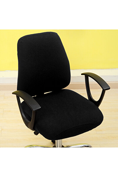 Choice غطاء كرسي أسود صلب مكتب كمبيوتر سبانديكس غطاء مقعد مقسم غطاء كرسي بذرا...