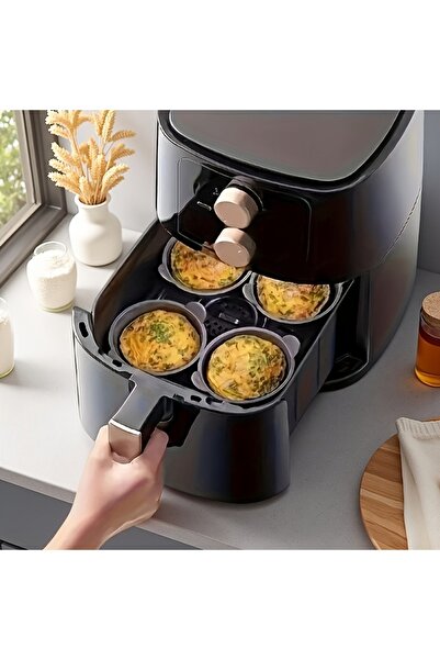 Choice 3 قطع من قوالب الخبز السوداء المصنوعة من السيليكون للفرن الهوائي - غير لاصقة ومناسبة للأغذية مثل الكب كيك/المافن/البودينغ والأطباق