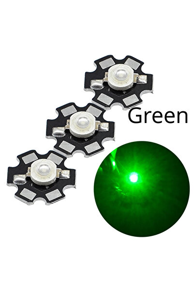 Choice 3W أخضر 520nm 10X 20mm 3V 1W 3W رقاقة عالية الطاقة حبة ضوئية بيضاء حمر...