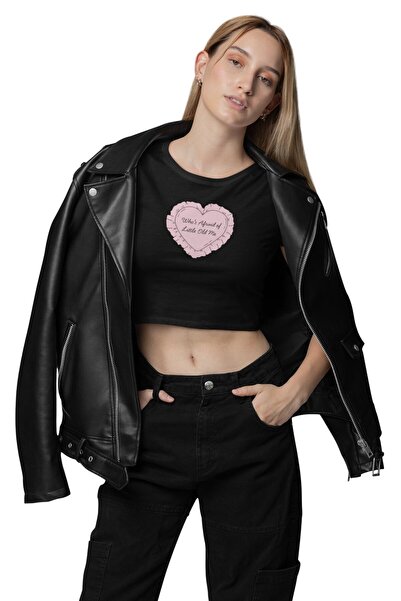 Fuddy Moda بلوزة قصيرة مطبوعة بتصميم أغاني تايلور سويفت، بلوزة قصيرة نسائية ب...