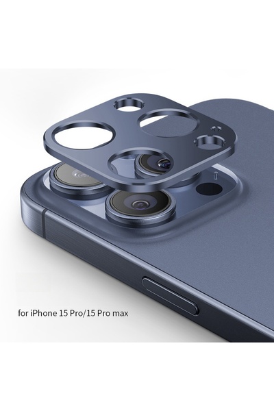 Choice 15Pro 15ProMax-Blue 1pcs Metal Rear Camera Lens Protector for iPhone 15 Pro Max 15Plus 15Pro Aluminu