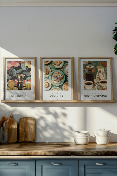 Mimbuu Cookie 3'lü Mdf Muftak Tablo Seti