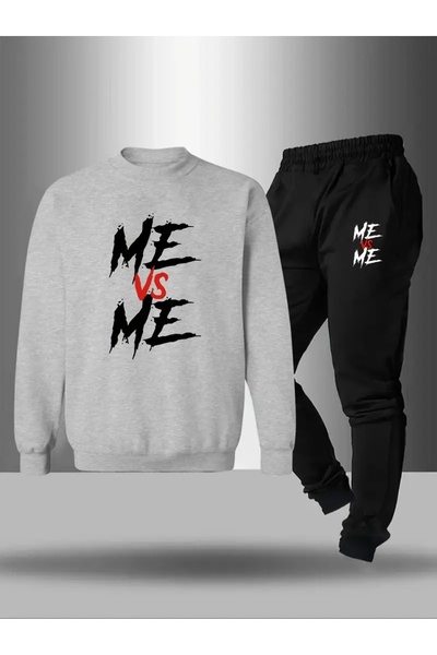 CROPSEL Children's Printed Crew Neck Sweatshirt and Sweatpants Set 3 Thread Raster for Autumn/Winter