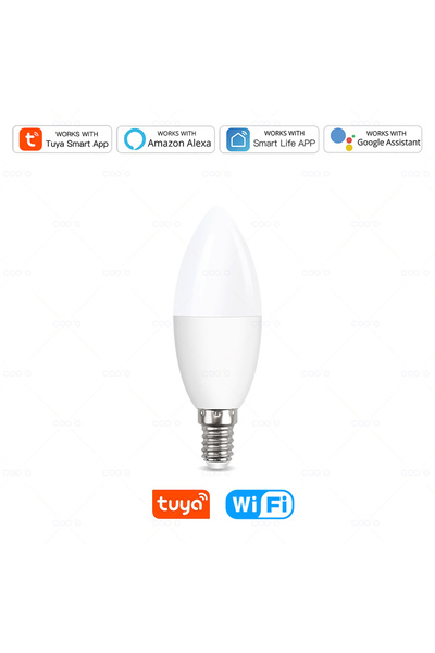 Choice WiFi 220V Tuya Wifi E14 مصباح شمعة تطبيق التحكم في المصباح الذكي Bluet...