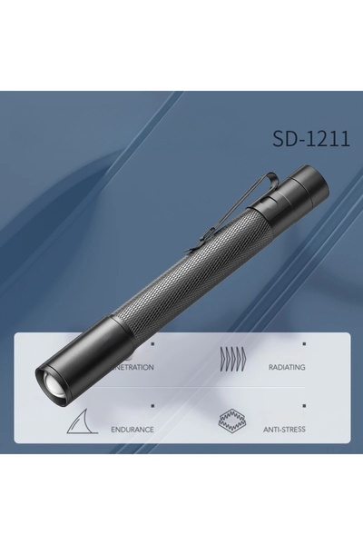 Choice 1pc SD-1211 قلم ضوء محمول قابل للتكبير مصباح يدوي مقاوم للماء لمصباح التخييم والمشي لمسافات طويلة في الهواء الطلق