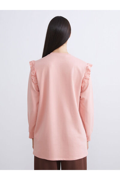 LC Waikiki Pink Crew Neck Women's Sweatshirt Tunic