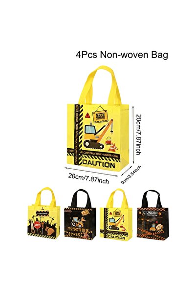 Choice 20x20x9cm 20x20x9cm 4Pcs Mixed, Construction Party Favors Bags Non Woven Fabric Goodie Bag Candy Bag
