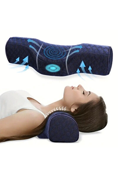 Choice DEEP BLUE وسادة عنق لتخفيف آلام الرقبة، وسادة تدليك الرأس
