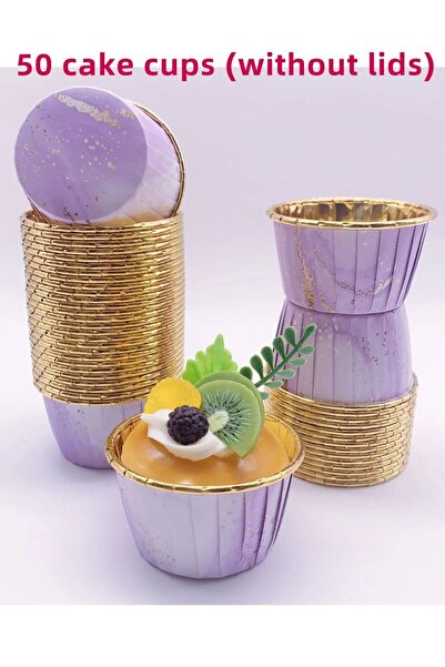 Choice أكواب خبز أرجوانية 50 قطعة، أكواب كب كيك يمكن التخلص منها، أكواب كب كي...