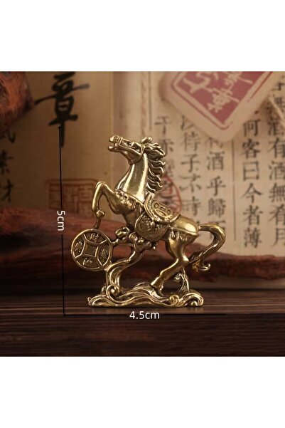 Choice تمثال حصان نحاسي على عملات معدنية لجلب الحظ زخرفة مكتب فنغ شوي تماثيل صغيرة لحيوانات الأبراج.