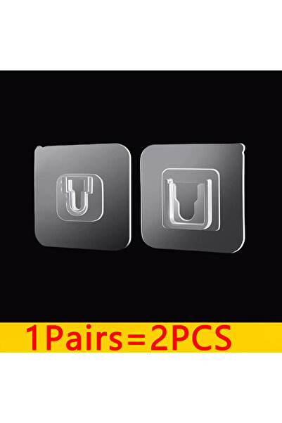 Choice 2 قطعة - 1 زوج 1-50 زوجًا من الخطافات الجدارية ذاتية اللصق على الوجهين قوية ولزجة وشفافة ولا تترك آثارًا