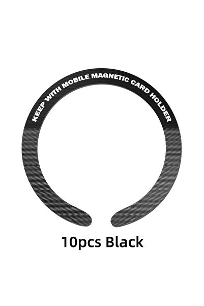 Choice8 مجموعة حلقات معدنية مغناطيسية عالمية سوداء اللون، 10 قطع، متوافقة مع ...