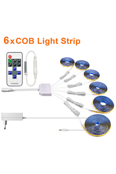 Choice 2m Natural White 6PCS COB LED Strip AC220V To DC 12V COB LED Strip Lig...