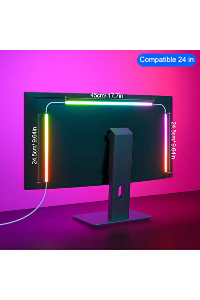 Choice شريط إضاءة ألعاب RGB مقاس 24 بوصة مع إضاءة خلفية للشاشة مع تحكم ذكي با...