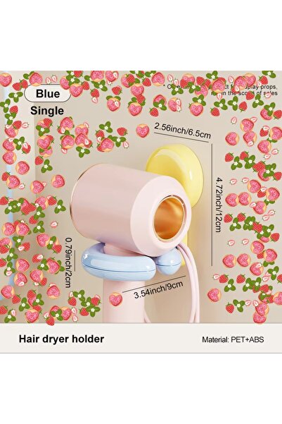 Choice blue UFORU Wall-mounted Hair Dryer Shelf Household Bathroom Punch-free...