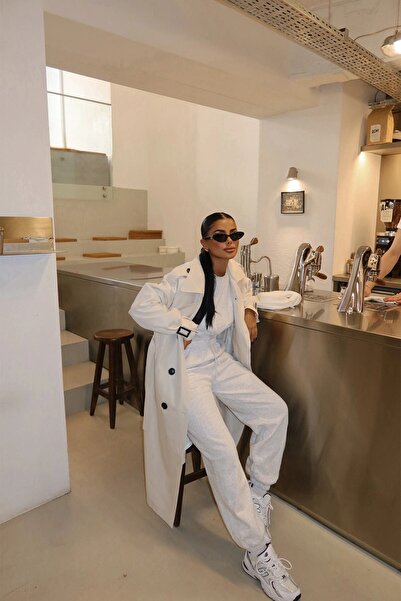 TANISA Lunora Belt Detail Long Trench Coat Tns-2139