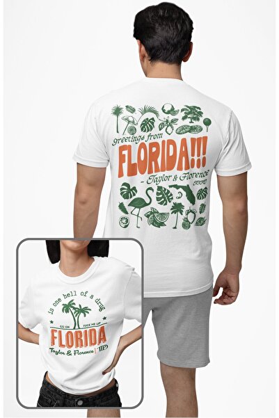 Fuddy Moda Tricou unisex cu imprimeu pe spate Florida, tricou supradimensiona...