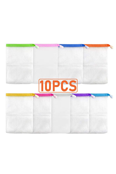 Choice 10 قطع من الألوان العشوائية شبكة صابون رغوية قابلة للتعليق قفاز شبكي للاستحمام والحمام وتنظيف الوجه والجسم