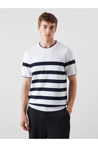 LC Waikiki Zero Roba Collar Short Sleeve Striped Men's Knitwear Sweater from ...