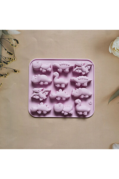 Choice قوالب سيليكون على شكل ديناصورات لطيفة ثلاثية الأبعاد باللون الأرجواني ...