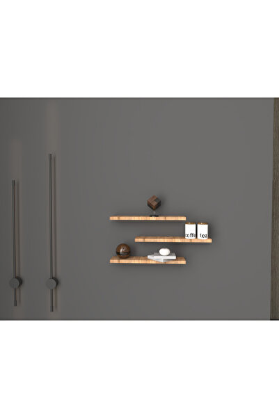 Kahraman Mobilya Aksesuarları Üçlü Uçan Raf - Tv Rafı - Kitaplık Rafı- Duvar ...