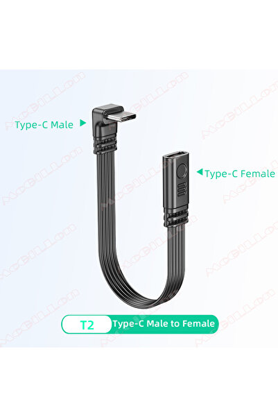 Choice كابل محول تحويل من النوع C إلى النوع C 10 سم T2 USB C M إلى F 10-100 س...