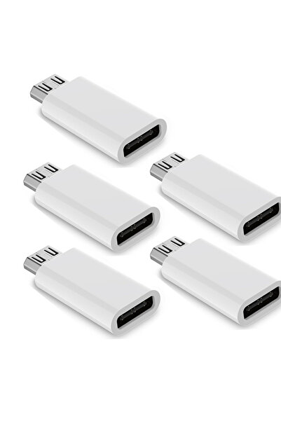 Choice محول أبيض 5 قطع من Micro USB (أنثى) إلى USB C (ذكر)، موصل محول USB من ...