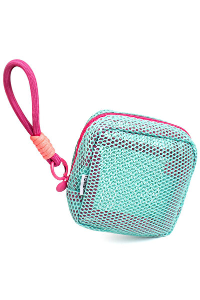 Choice Green New Square Mesh Cosmetic Bag, Portable Square Cosmetic Storage Bag with Zipper, Multi-purpose