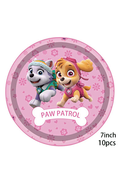 PAW PATROL كما في الصورة - مستلزمات حفلات دورية المخلب الوردية للفتيات مع أكو...