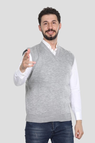 HEDEFNUR TEKSTİL Men's Flat Sweater with Pattern Adult Dad Sweater