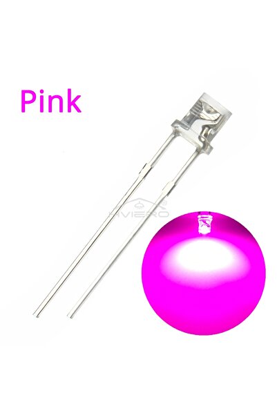 Choice وردي 3 مم 2 دبابيس 100 قطعة F3 مسطح أبيض أحمر أصفر أزرق أخضر وردي ديود...