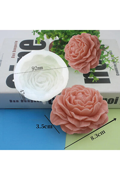 Choice1 قالب شمعة سيليكون أبيض كبير على شكل زهرة الفاوانيا DIY مصنوع يدويًا ش...