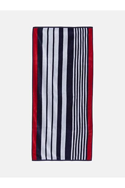 LC Waikiki Navy Blue Stripe Patterned Men's Beach Towel 70X150 cm