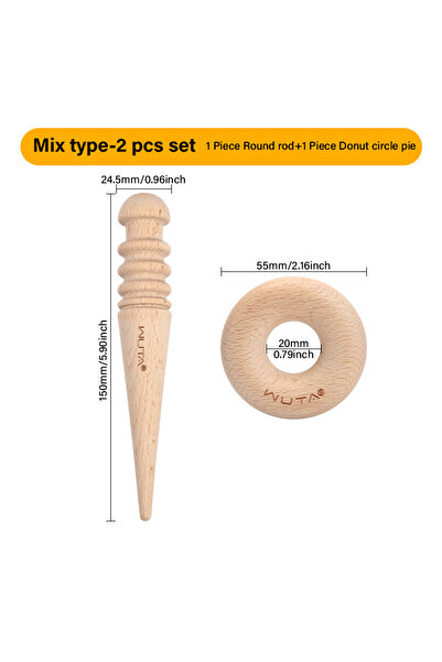Choice5 Mix type-2 pcs set WUTA 1PC Leather Burnisher Wood Slicker Rounded Ed...