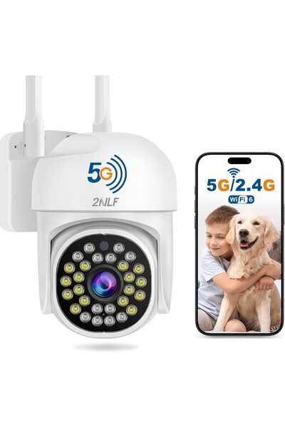 Generic 2NLF 1080P HD Outdoor Security Camera Wireless, 5GHz & 2.4GHz Wi-Fi PTZ Security Camera with 360° V