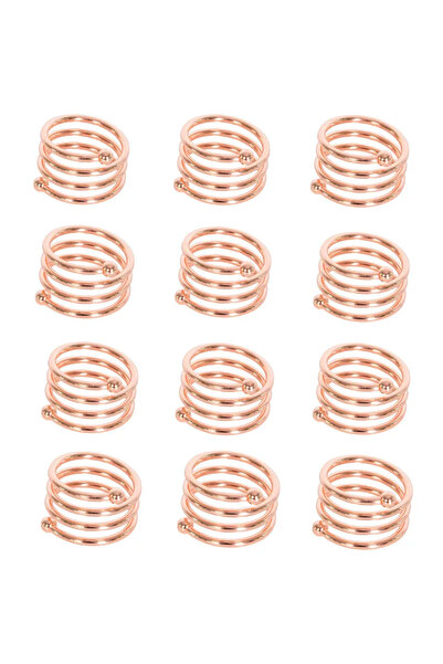 Choice النوع 3 ذهبي وردي 12 قطعة خلفي نمط زفاف حلقات مناديل المائدة زخرفة مجو...