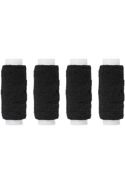 Choice 4 قطع من الخيط المطاطي الأسود 0.75 مم، 20 متر لكل بكرة، خيط مطاطي للخي...