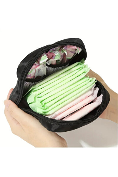 Choice حقيبة سوداء واحدة مقاومة للماء لأدوات الدورة الشهرية للنساء - حقيبة مح...