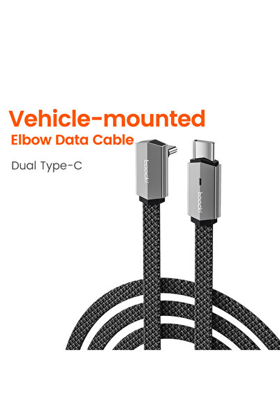 Toocki كابل بيانات مزدوج من النوع C من توكي، فضي اللون، بطول 2 متر، مزود بمرف...