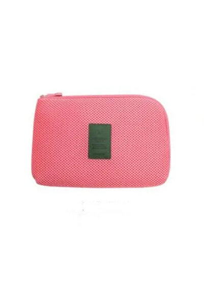 Choice حقيبة أدوات محمولة وردية اللون، حقيبة إسفنجية، حقيبة تخزين، أجهزة رقمية، كابل USB، سماعة أذن، قلم، حقيبة