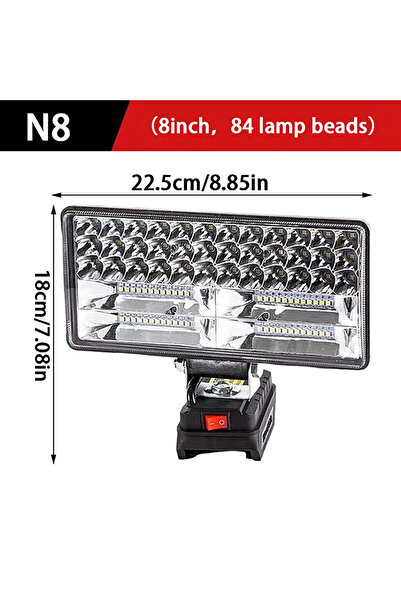 Choice only 8inch light For Makita 18V Li-ion Battery LED Work Light 3/4 Inch...