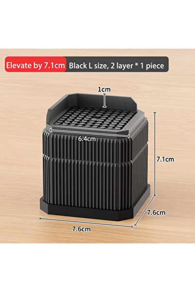 Choice Black L 1PC New Adjustable-Height Furniture Table Leg Pads – High Load...