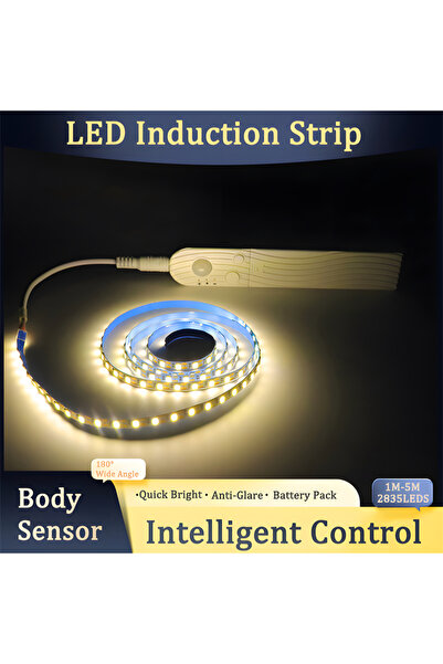 Choice 5M شريط إضاءة LED أبيض دافئ مزود بمستشعر حركة مقاوم للماء لإضاءة خزانة...