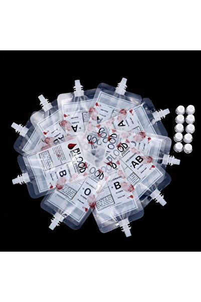 Choice 12pcs 12pcs/set, Halloween Cosplay Drink Container Bag Vampire Blood Pouch Props Zombie Beverage Dri