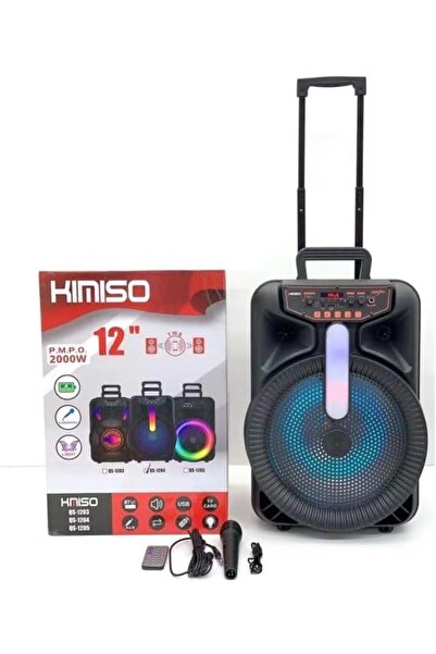 KİMİSO QS-1204 Single 12Inch Trolley Speaker With Portable Hand With Mic