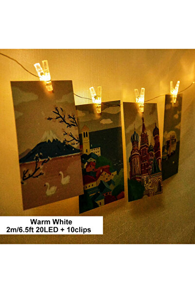 Choice دافئ 2 م 10 مقاطع 2/5/10 م مقطع صور LED سلسلة ضوء أبيض دافئ لحفلات الغرفة 3AA يعمل بالبطارية F