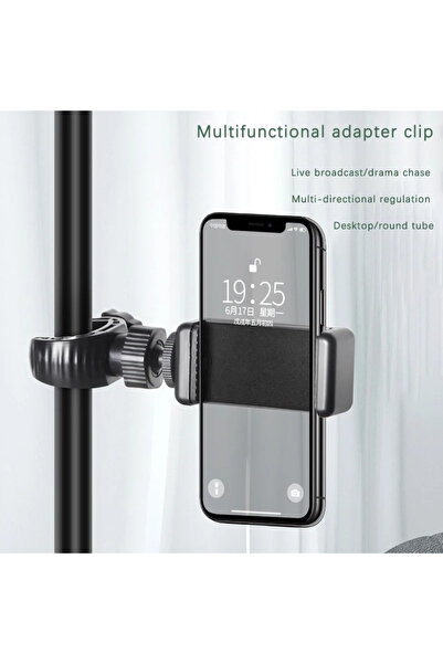 Vikefon حامل هاتف يدور 360 درجة مع مشبك حلزوني قابل للتعديل ومشبك محول متعدد الوظائف لجميع الهواتف الذكية