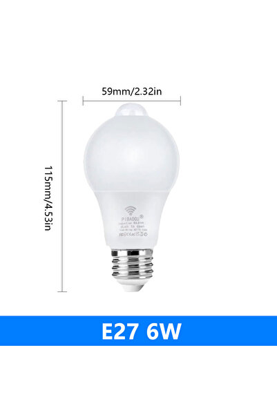 Choice AC220V (175-265V) أبيض بارد E27 6W LED PIR مستشعر الحركة لمبة LED 6W 9...
