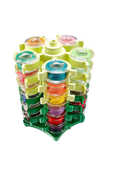 Choice 1 قطعة برج تخزين بكرات الخياطة الفاخرة مع مشبك لتخزين 30 بكرة خيط من البلاستيك منظم Sewi
